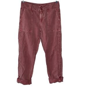 Sundance Organia Lace‎ Linen Blend Rollup Pants Size 6